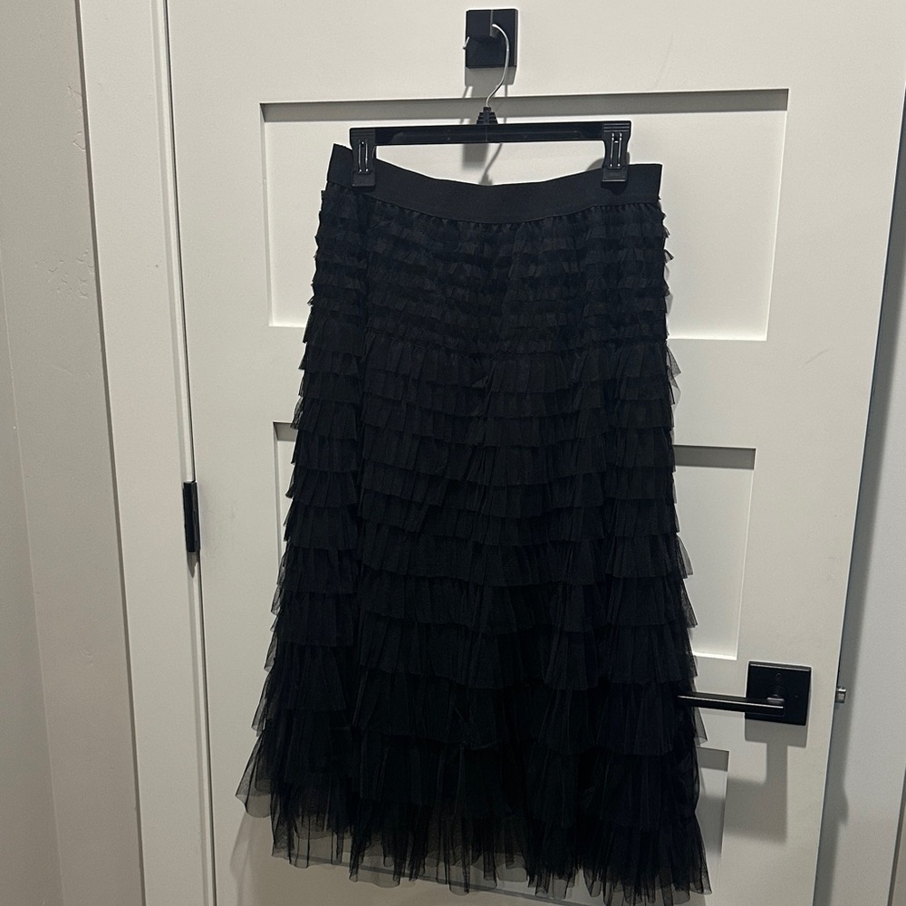 Elegant Black Tule Layered Skirt